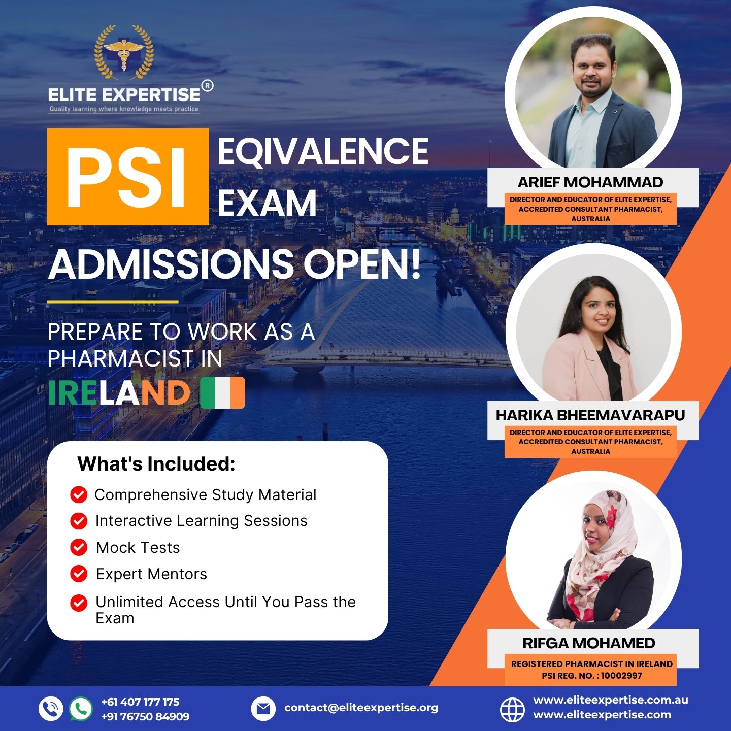 work in ireland as a pharmacist pass psi equivalence exam 