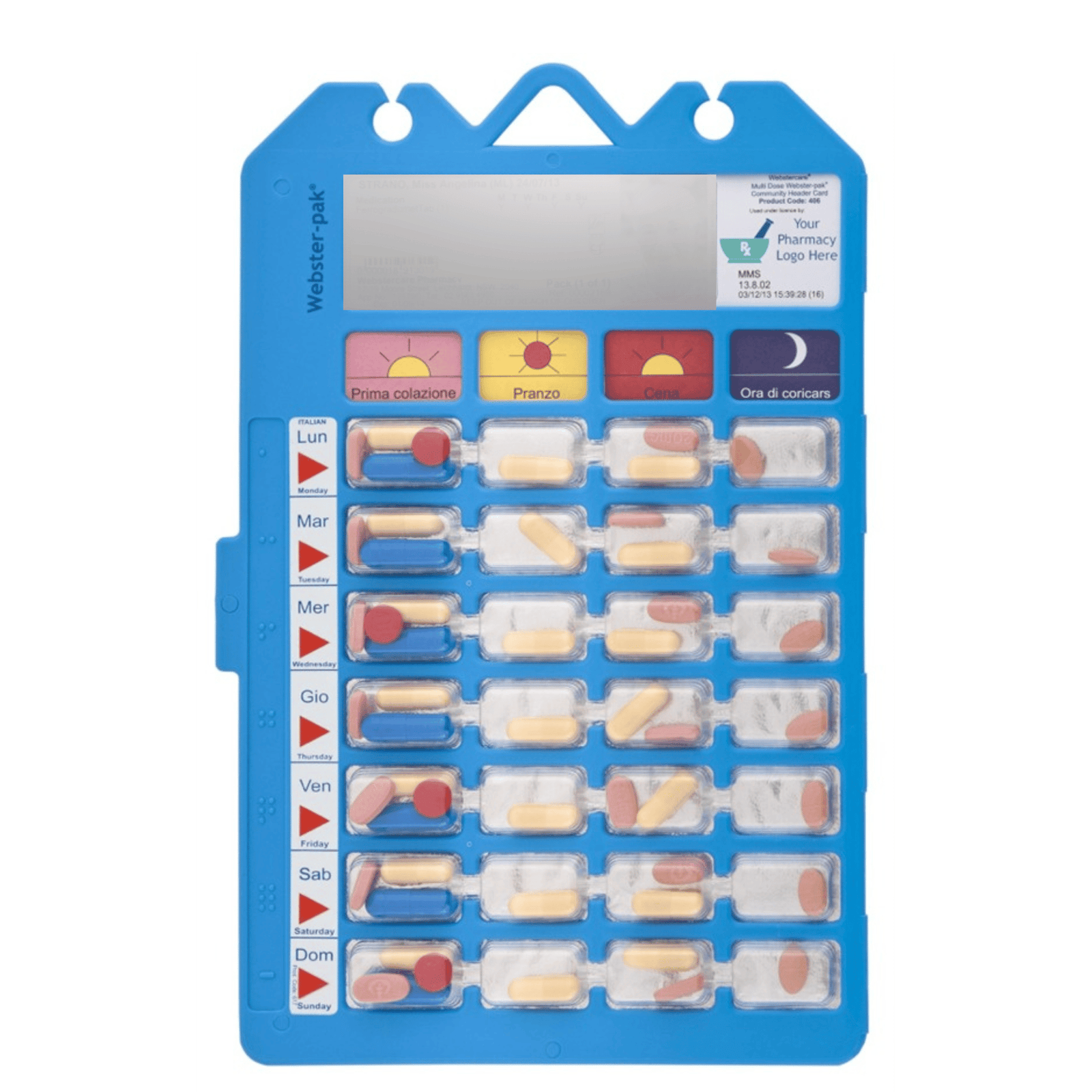 Organized Webster-Pak for Daily Medication Management