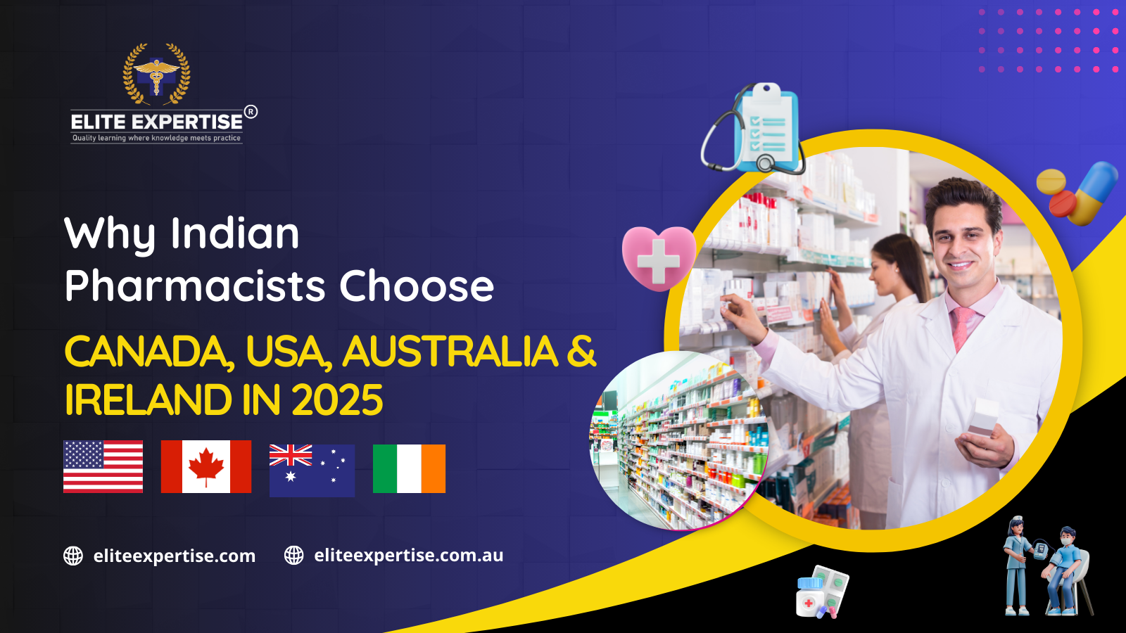 Why Indian Pharmacists Prefer Canada, USA, Australia & Ireland for Global Careers in 2025